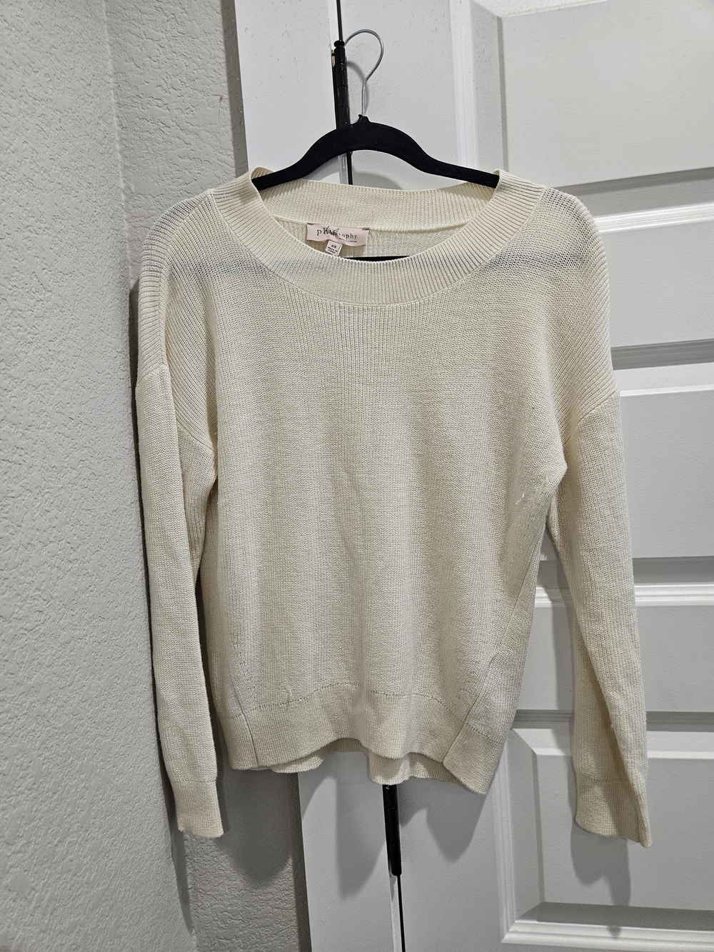 Philosophy Cream Crewneck Knit Sweater